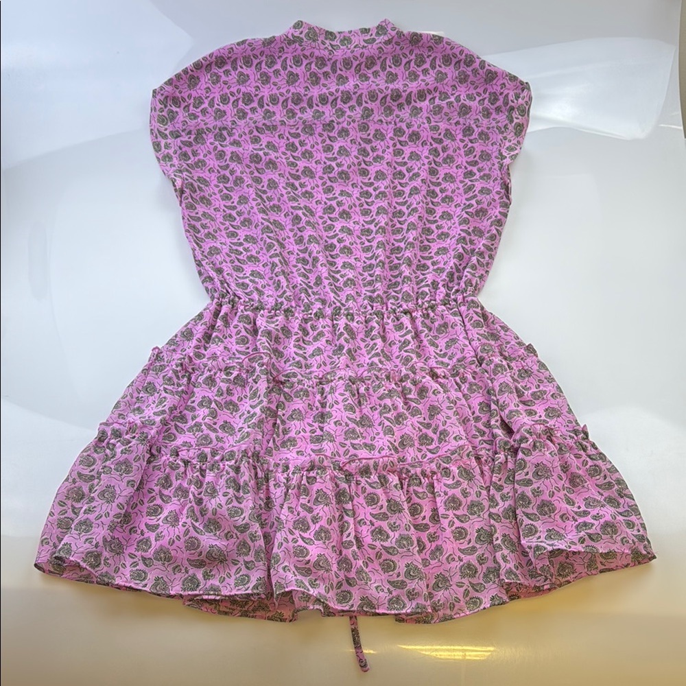 Rebecca Minkoff Pink and White Printed Tiered Sundress N279-23 - Picture 5 of 8